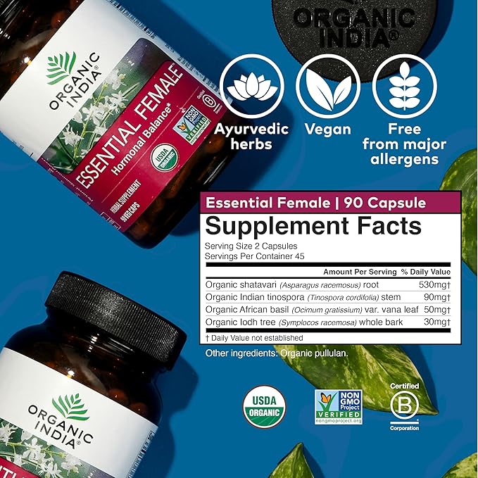ORGANIC INDIA Essential Female Herbal Supplement 90 Capsules