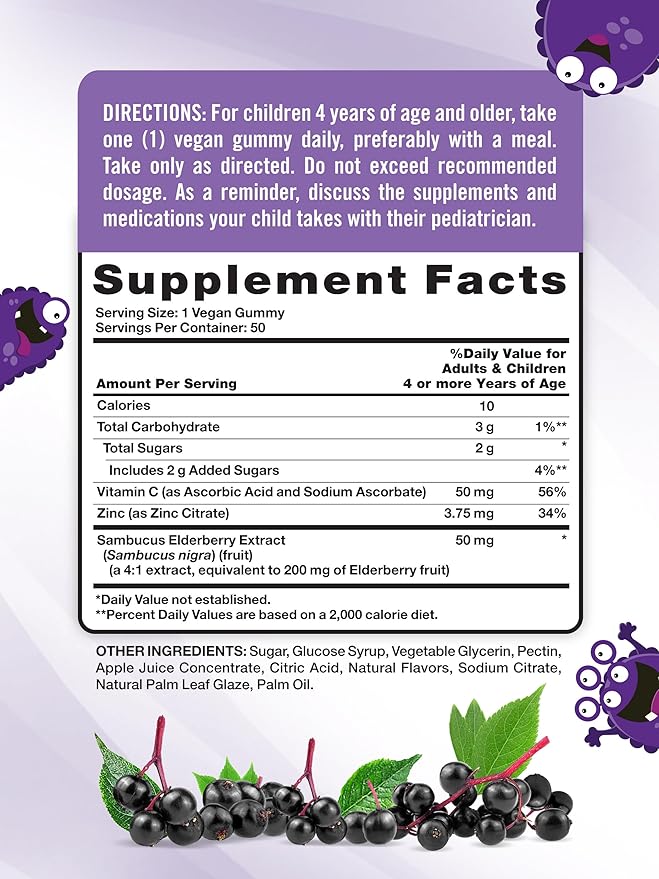 Nature's Truth Kids Elderberry Gummies 50 Count