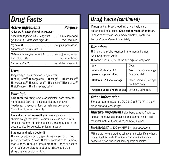 Natures Way Sambucus Flucare Lozenges, 30