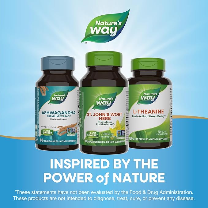 Nature's Way St. John’s Wort Herb, 700 mg 2-Capsule Serving, 100 Capsules