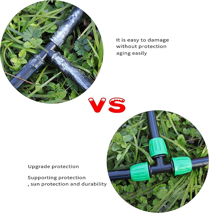 1/2” PVC Garden Irrigation Tubing Hose 52FT(16M),(OD:16mm,ID:12mm) with Lock Connector for Drip Irrigation System