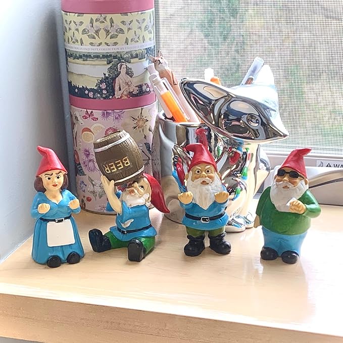 Gnometastic Mini Gnomes - Smoking Gnome, 3.5 inch Hippie Gnome for Fairy Garden, Indoor Outdoor Funny Garden Gnomes Decoration for Yard, Planter, Lawn Ornament, Patio and Home Decor