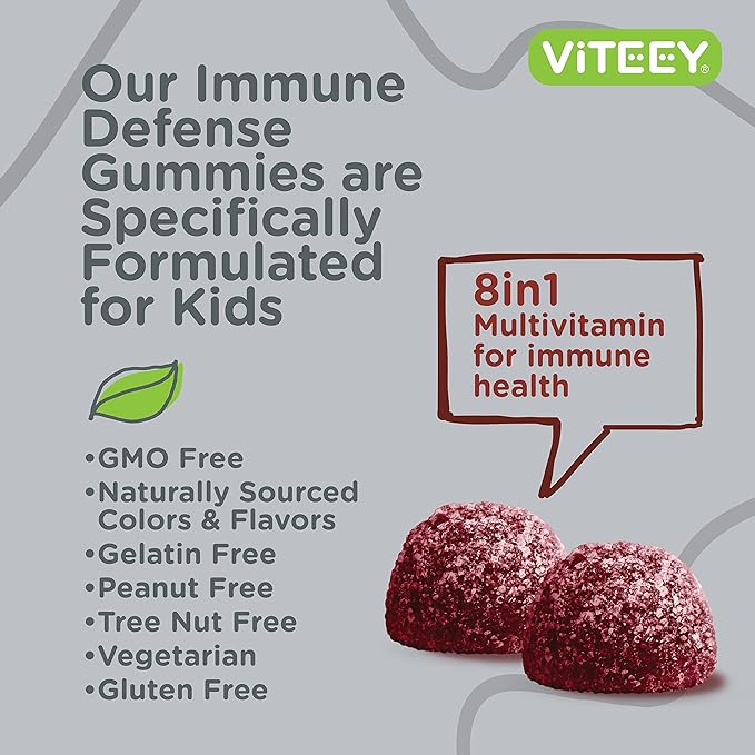 Kids Multivitamin Gummies with Probiotics 8-1 Kids D3, B12, B12, B6, B6, Zinc,