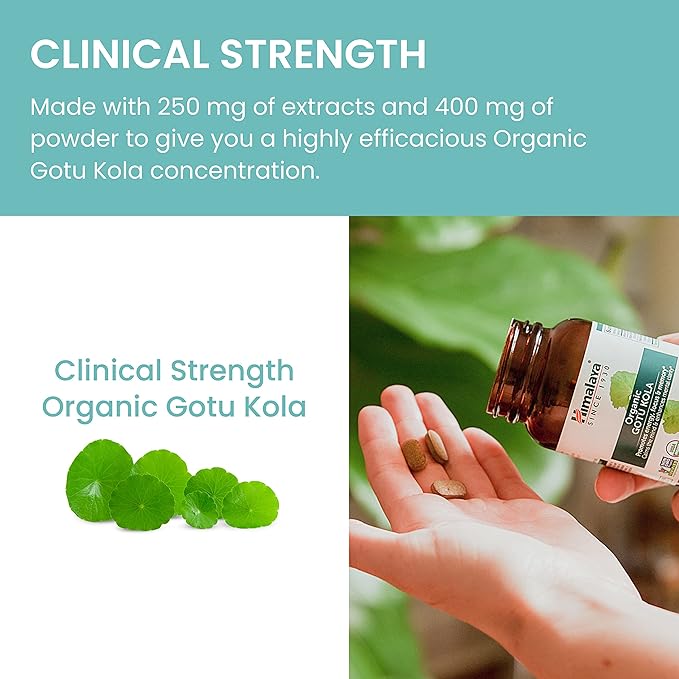 Himalaya Organic Gotu Kola, Herbal Supplement 90 Plant-Based 45 Day