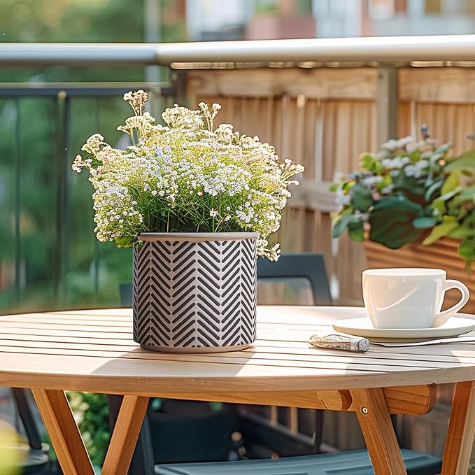 T4U Ceramic Planters for Indoor Plants, 4.2+5.4+6 Inch Plant Pots Set, Flower Pots with Drainage Holes and Plug, Ceramic Plant Pot for Indoor and Outdoor Plants, Morden Home Decor, Gifts for Mom