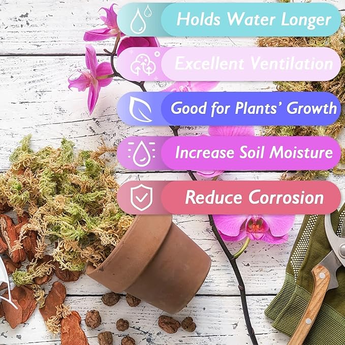 Halatool 4.4LBS Natural Sphagnum Moss for Plants 85 QT Premium Peat Moss Dried Long Fiber Orchid Moss for Orchid Repotting Carnivorous Succulents Garden Flowers Crafts Terrarium and Reptiles