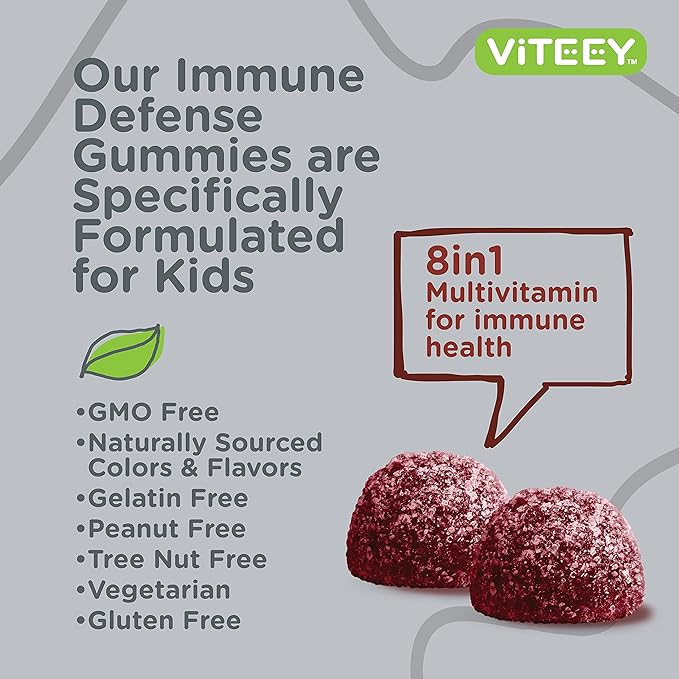 Kids Multivitamin Gummies with Probiotics 8-1 Kids D3, B12, B12, B6, B6, Zinc,