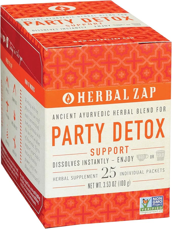 Herbal Zap Party Detox Instantly Dissolving 1 Box 25 Packets