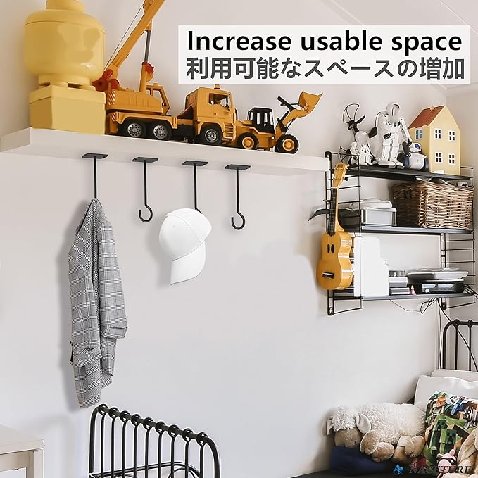 NACETURE Plant Ceiling Hooks Hanging Basket 2 Pack - Hanging Plant Hooks Indoor Wall Hanger for Decorative Home, Kitchen, Wreath Hangers for Fall Porch Decor (5" Black 2 Pack)