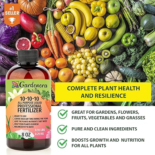 ๐๐๐๐
๐๐๐๐๐๐๐๐ ๐๐ฅ๐ฅ-๐๐ฎ๐ซ๐ฉ๐จ๐ฌ๐ Liquid Fertilizer 10-10-10 for Lawns, Grass, Plants, Vegetables, Fruits & Flowers |10-10-10 Liquid Fertilizer for Indoor and Outdoor Plants (32 OZ)