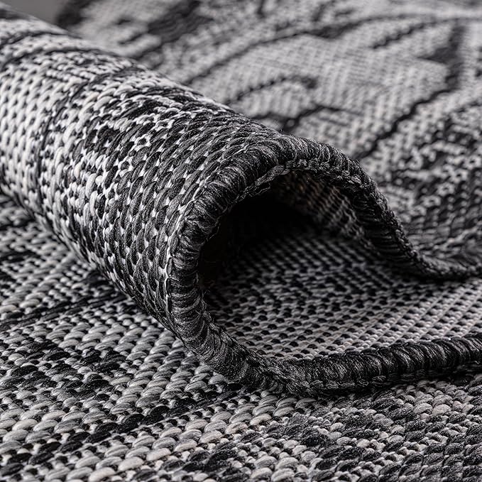 Keen Home Design Terrace Outdoor Round Rug - 5ft Round Washable Indoor/Outdoor Rug for Patio, Kitchen, Balcony, Beach, Garden, Deck and Porch, Size: 5'3" Round