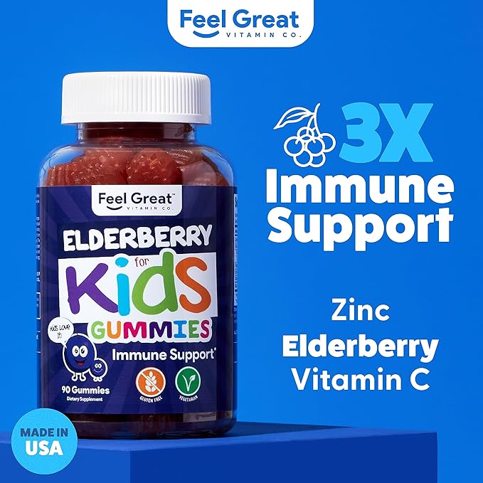 Feel Great Kids Elderberry Gummies 90 Day