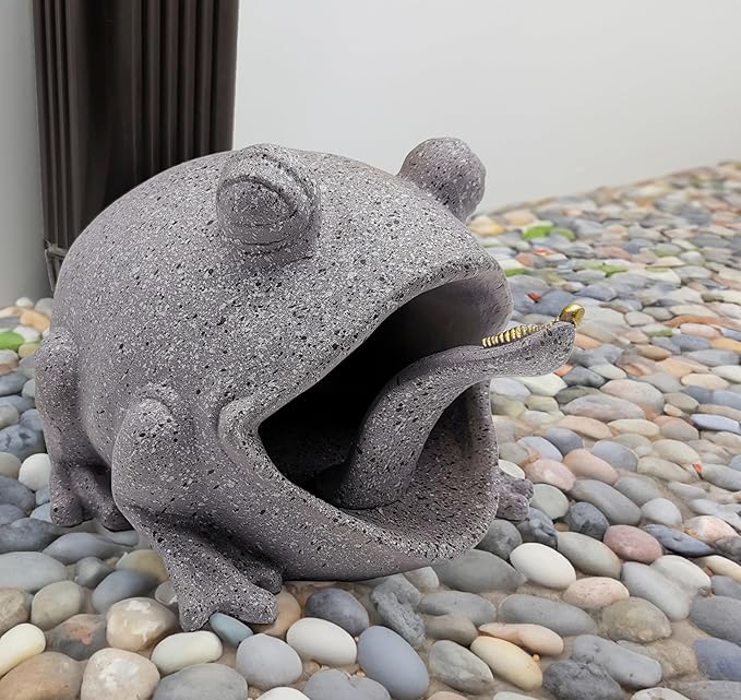 Frog Statues Gutter Downspout Extension Statues Garden Decoration,Animal Resin Statue Outdoor Decor,Downspout Diverter,Decorative Gutter Extension,3"×4" Downspout Extender Diverter Splash Block(Grey)