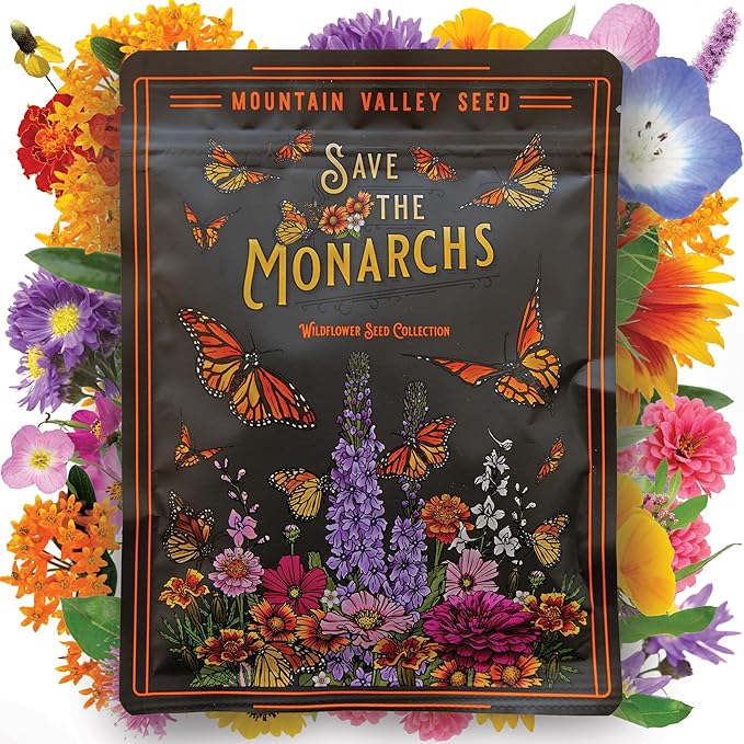 Wildflower Seeds Bulk, 100,000 Non-GMO Heirloom Wildflower Seeds Mix, Save The Monarchs Wild Flowers Seeds Mix, Perennial Flower Seeds for Planting, Mountain Valley Seed Company