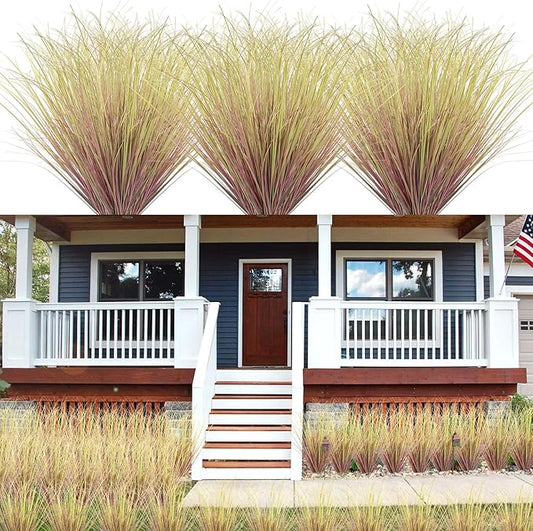 100Pcs Artificial Grass Plants, Faux Shrubs Wheat Grass, Artificial Tall Grasses Fake Plants for Outdoor Decor,Artificial Greenery Stems Weed for Room Indoor Home Decor(Light Purple)