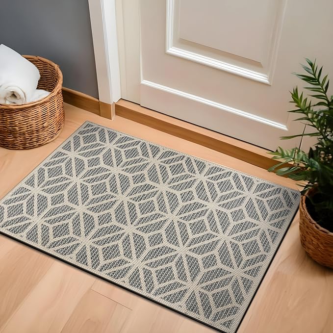 Rugshop Contemporary Geometric Indoor/Outdoor Area Rug 2' X 3' Blue