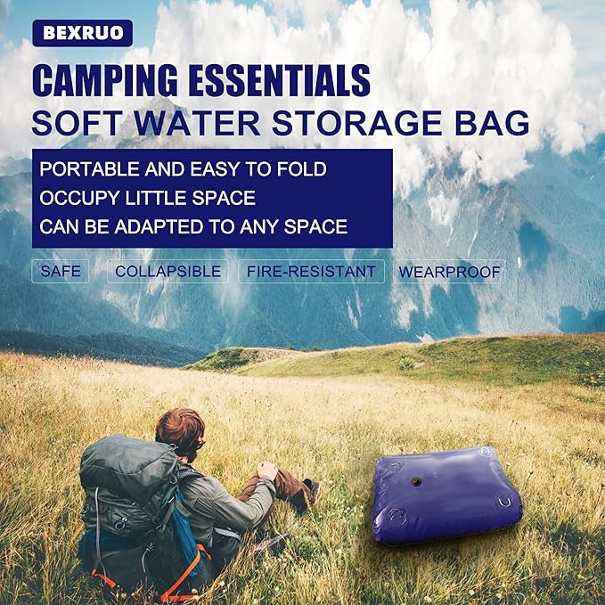 100Gal Portable Water Storage Bladder, Foldable Large Capacity Container Water Tank, Agricultural Irrigation, Camping, Firefighting, Outdoor Household Water