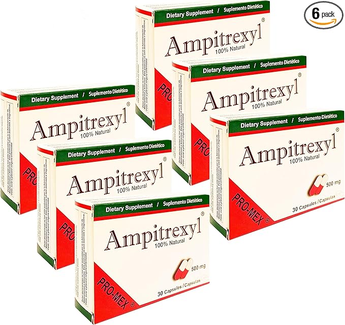 500mg x 6 Pack - Herbal Immune Support Supplement Promex Ampitrexyl; 30 Capsules Each (180 Capsules Total)