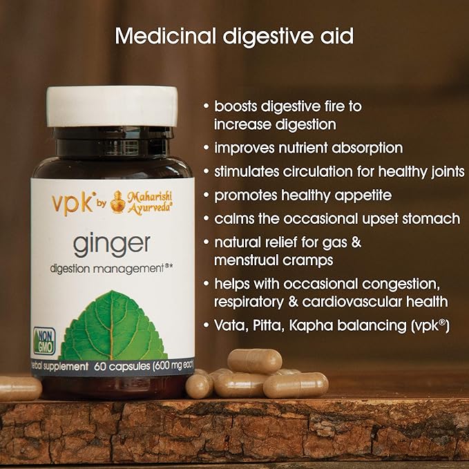 Maharishi Ayurveda - Organic Ginger Supplement (60 Herbal 600 mg)
