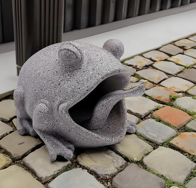 Frog Statues Gutter Downspout Extension Statues Garden Decoration,Animal Resin Statue Outdoor Decor,Downspout Diverter,Decorative Gutter Extension,3"×4" Downspout Extender Diverter Splash Block(Grey)