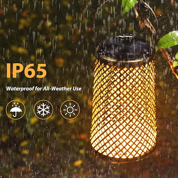 2 Pack Solar Lanterns Outdoor Waterproof, Gifts for Women Mom Grandma,Solar Lanterns with 2 Lighting Colors and Diamond-Pattern, Outdoor Solar Lantern for Landscape Patio Pathway Porch Lawn Yard