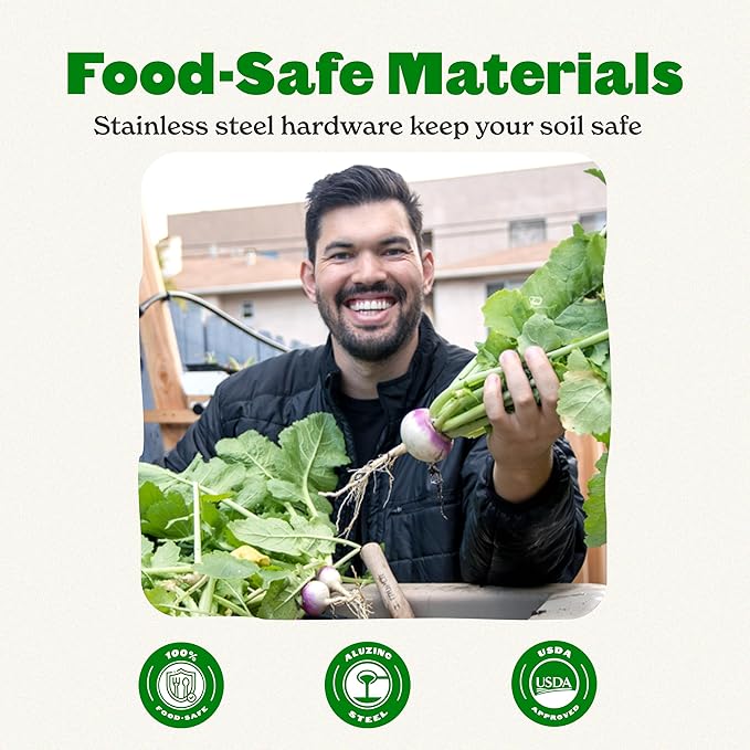 Epic Gardening 5-in-1 Modular Galvanized Raised Garden Bed Kit, 30" Short Metal Planter Box, Durable Aluzinc Steel Raised Garden Bed Outdoor for Vegetables, Herbs, Flowers & Fruits - Round Light Clay