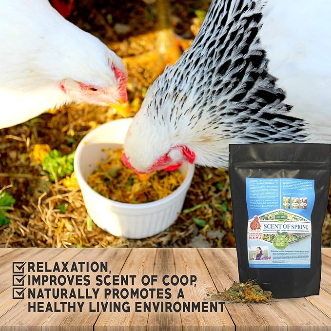 Nesting Herbs for Backyard Chickens 8 pounds - Scent of Spring - Keep Laying Hens Happy, Healthy and Relaxed