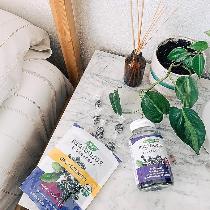 Nature's Way Organic Sambucus Zinc Lozenges 24 Lozenges 3)