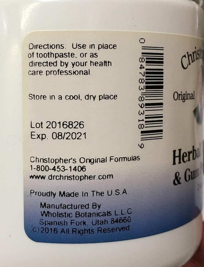 Christopher's Original Formulas Herbal Tooth and