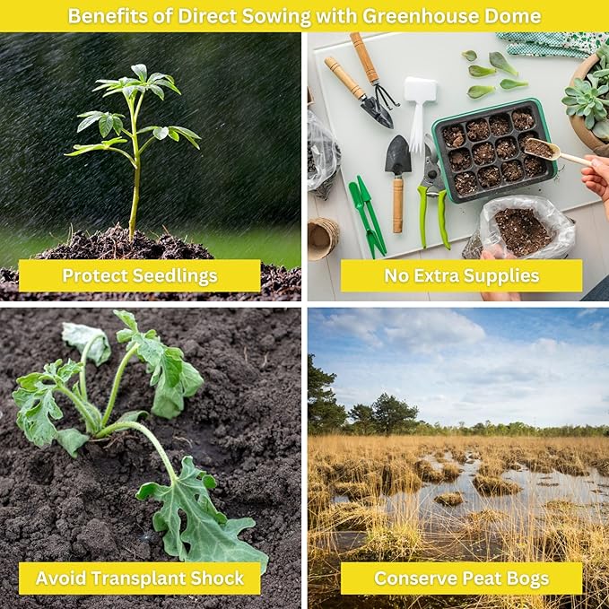 Kids Outdoor Zinnia Garden Kit - Complete Kit for Growing Your Own Zinnias from Seeds with Grow Rings and Greenhouse Germination Domes, Non-GMO Seeds, BPA-Free