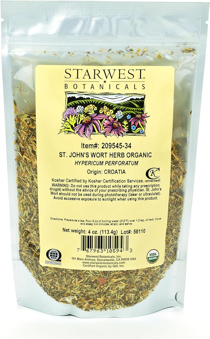 Starwest Botanicals Organic St. John's Wort 4 Ounces