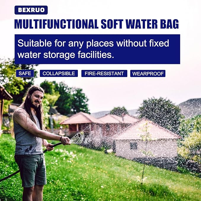 100Gal Portable Water Storage Bladder, Foldable Large Capacity Container Water Tank, Agricultural Irrigation, Camping, Firefighting, Outdoor Household Water