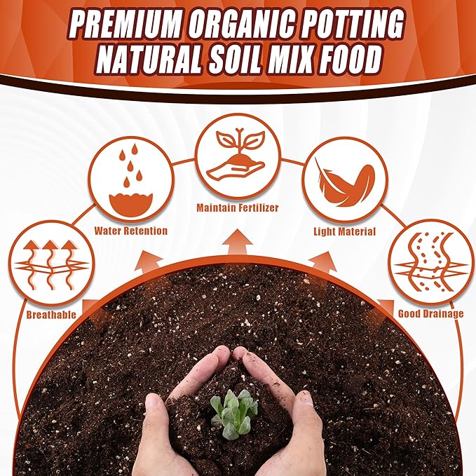 AVALUTION Potting Soil Mix - 9QT Soil for Indoor Plants, All Natural and Organic Plant Soil for Seed Starting, Loose and Breathable Garden Soil for Spices, Herbs & Vegetables
