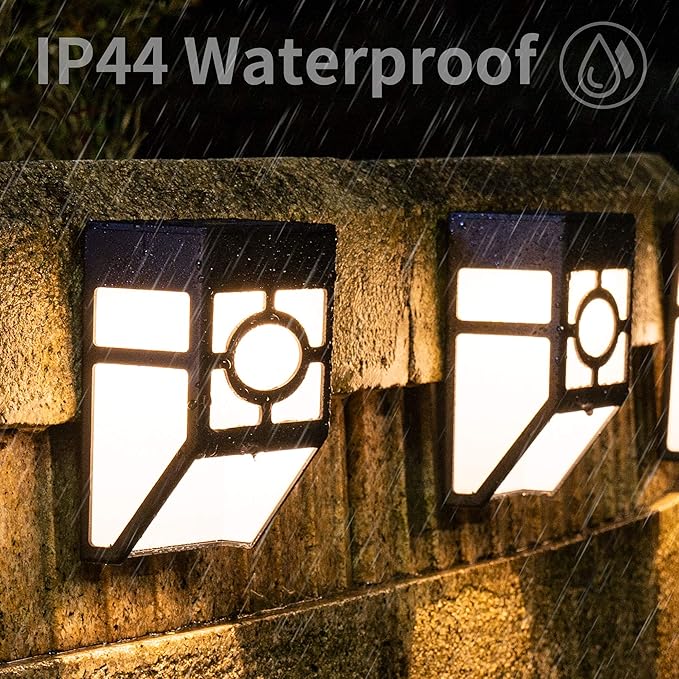 SOLPEX 16 Pack Solar Deck Lights Outdoor, Solar Fence Lights,2 Modes Christmas Garden Decoration Lights,RBG/Warm White LED Decorative Lighting for Garden,Yard,Post,Path&Driveway