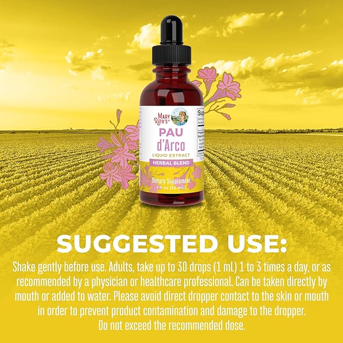 MaryRuth's PAU d'Arco Bark Liquid Herbal Supplement 1 Fl 1 Month