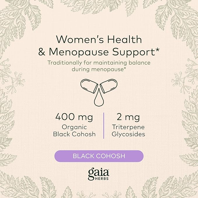 Gaia Herbs Black Cohosh 60 Vegan (30-Day Supply)