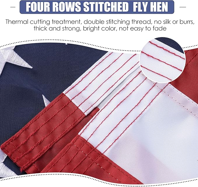 American Flag 20x30 Outside, US Flags for Outdoor Indoor, Heavy Duty Durable, Deluxe Embroidered Stars, Brass Grommets, Sewn Stripes, Vivid Color, Fade Resistant and waterproof
