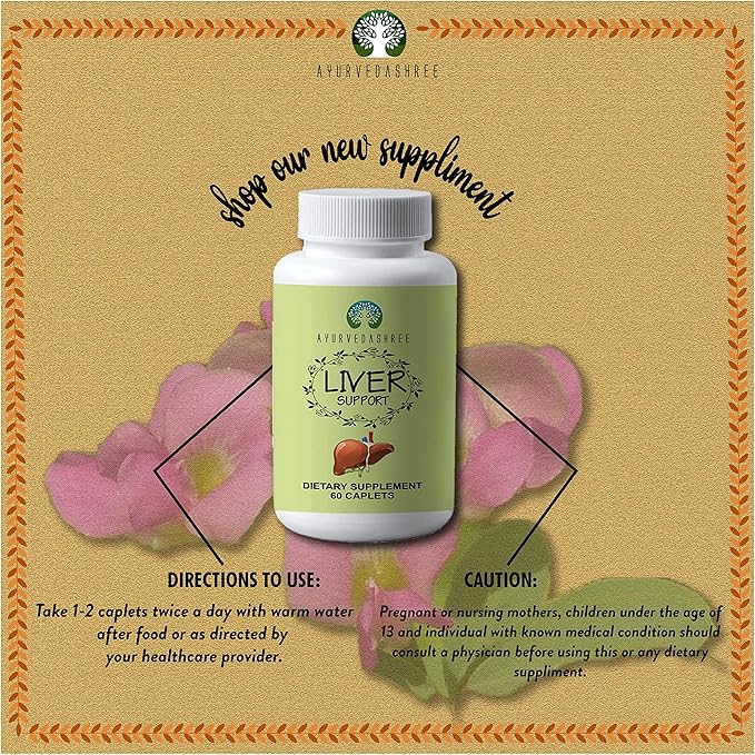 Liver Support Herbal Ayurvedic Supplement, Supports 13 Powerful 60 Caplets