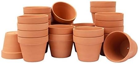 [26 Pack] 4" Planter Nursery Pots Clay Pots Terracotta Pot Clay Ceramic Pottery Planter Cactus Flower Pots Succulent Nursery Pots Garden Terra Cotta Pots with Drainage Hole (26)