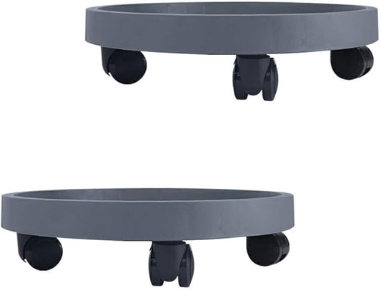 2 Pack of 11 Inch Heavy Duty Plant Caddy with Wheels,Rolling Plant Stand Pot Trolley,Wheeled Planter Saucer Tray,Potted Flower Mover Dolly with Casters Round Coaster for Indoor Outdoor