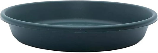 The HC Companies 8 Inch Round Plastic Classic Plant Saucer - Indoor Outdoor Plant Trays for Pots - 8.5"x8.5"x1.5" Evergreen