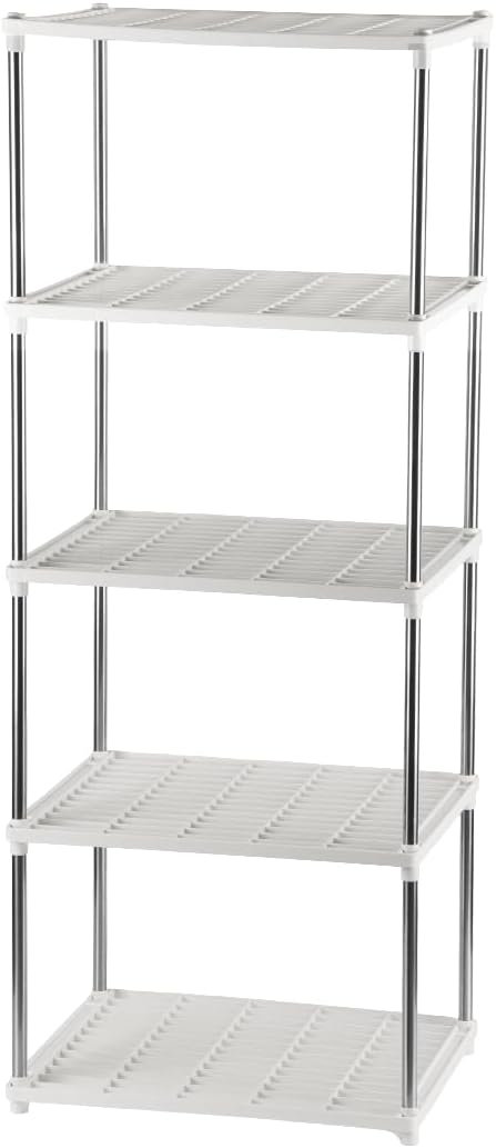 5 Layer Sprouting Tray Storage Shelf, Plant Tray Shelf Nursery Pot Tray Shelf Seeding Tray Container Shelves Indoor/Outdoor Plant Rack Holder (34.65''Hx13.58 Wx16.54 L, White)