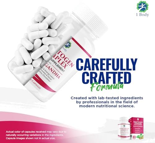 1 Body Ashwagandha Complex Supplement 180 Vegan