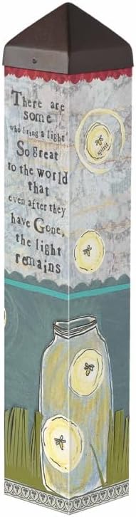 Studio M Art Pole, PVC Weather Resistant Pole with Vinyl Bowl 20 inches Tall Outdoor Decoration for Gardens, Patios, Yards, Landscaping and Birding Accessories, The Light Remains