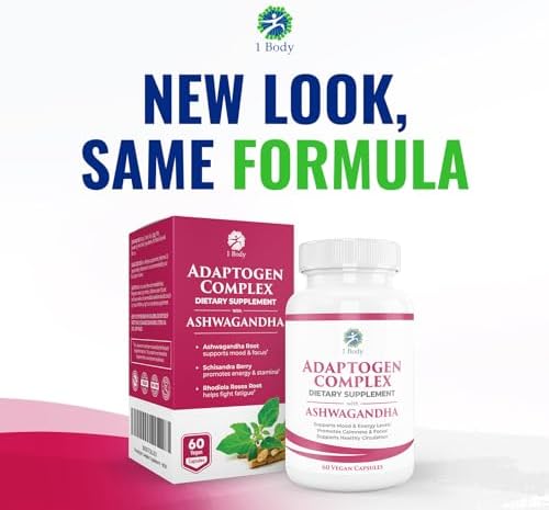 1 Body Ashwagandha Complex Supplement 180 Vegan