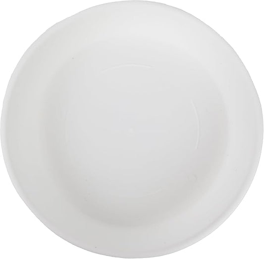 The HC Companies Flower Pot Saucers - Plastic Plant Saucer for Outdoors & Indoors - Traditional Design Plant Pot Trays for Water Drainage - Durable & Stylish Round Plant Tray (14-inch White)