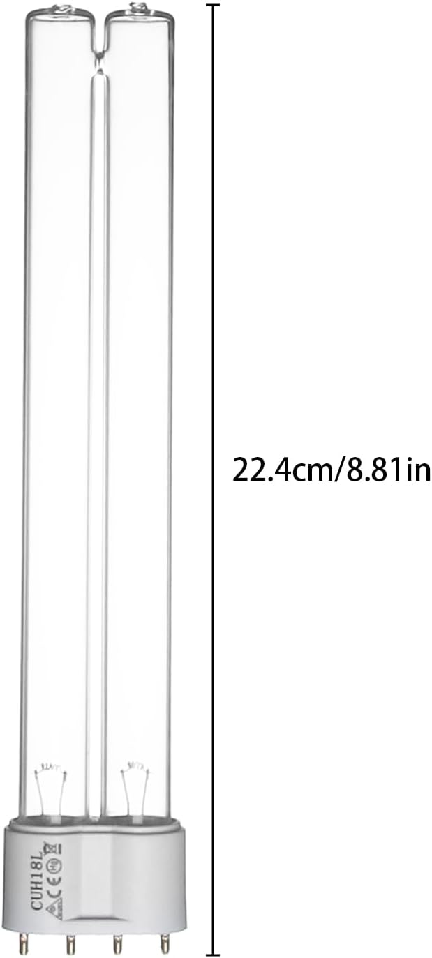 2 Pack 18 Watts UV Light Bulb Replacement UV Light for Pond Clarifier for Outdoor Ponds 4-Pin Base