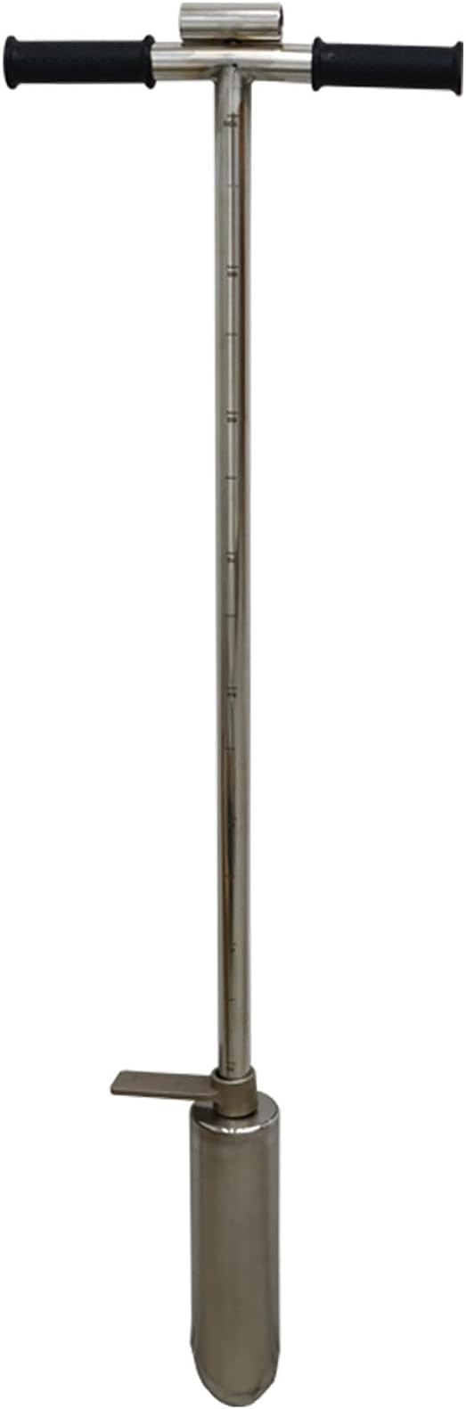 INTBUYING 40’’ Soil Sampler Probe Soil Test Probe with 9.8’’Sample Ejector and Foot Pedal T Rubber Handle Stainless Steel 2.7'' Dia for Soil Sampling Lawn Garden Farm