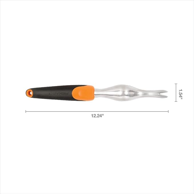 Fiskars Ergo Weeder Tool for Weeding, Heavy Duty Gardening Hand Tool with Ergonomic Handle and Hanging Hole for Storage, Remove Weeds and Roots like Dandelions and Thistles
