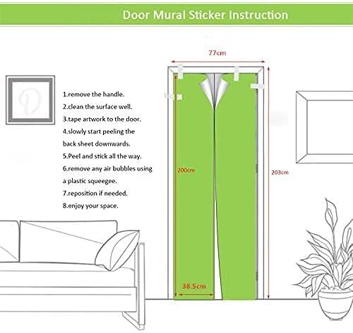 Door Wallpaper Self-Adhesive Door Poster 3D Door Picture - Bridge to The Sea - Door Film Photo Wallpaper Premium PVC Waterproof Door Sticker Wall Sticker for Bedroom Living Room Door Decoration